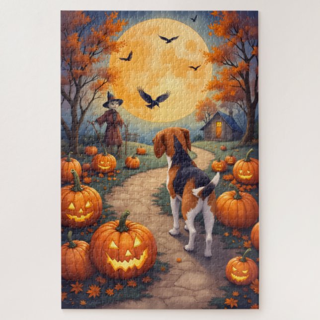 Quebra-cabeça Arte de Halloween do Patch de Abóbora Assombrado d (Vertical)