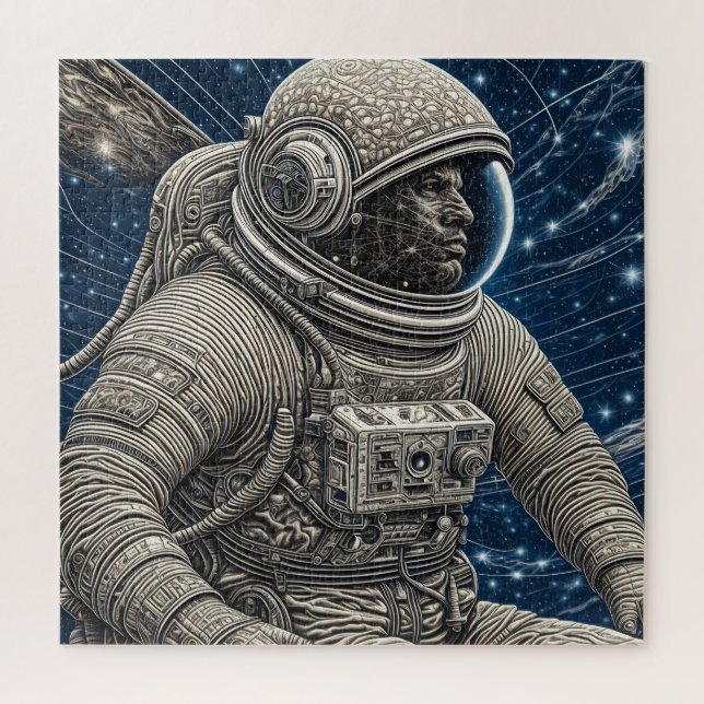 Quebra-cabeça Arte de IA Astronauta no Espaço (Vertical)