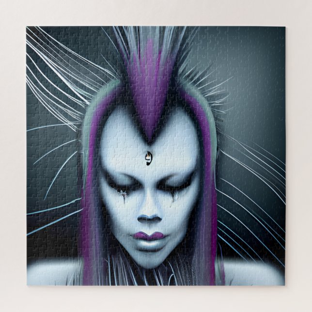 Quebra-cabeça Arte de IA Híbrido Étereo Alienígena Distópico (Vertical)