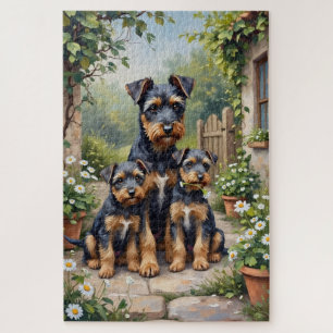 Quebra-cabeça Arte de Jardim de Ervas com Cesky Terrier