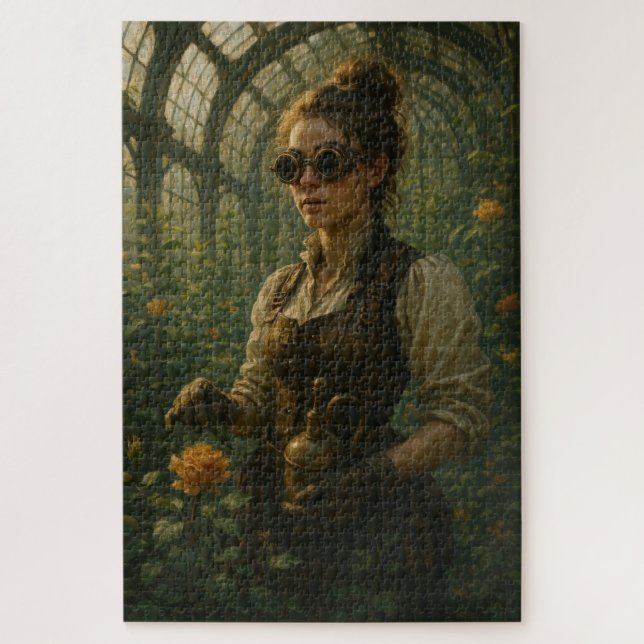 Quebra-cabeça Arte de Jardineira Vitoriana Steampunk (Vertical)