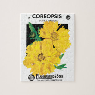 Quebra-cabeça Arte de Pacote de Sementes Antigas, Flores de Core