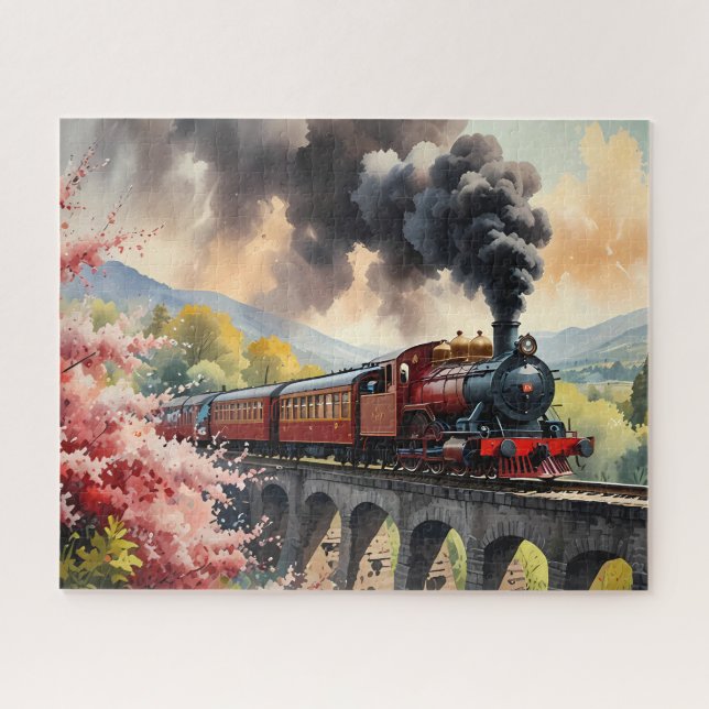 Quebra-cabeça Arte de Paisagem Sonhos de Trem a Vapor (Horizontal)