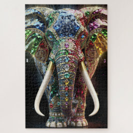 Quebra-cabeça Arte de Parede de Elefante Cromático | El Geométri