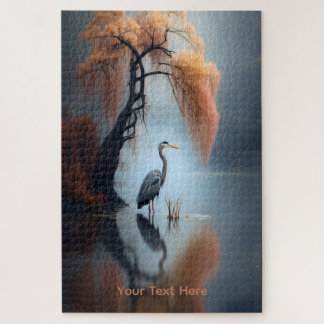 Quebra-cabeça Arte de parede de Garça junto ao Lago