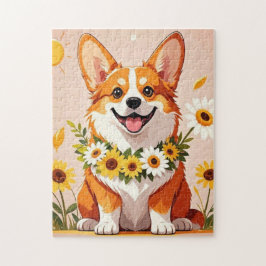 Quebra-cabeça Arte de parede decorativa com corgi e coroa de gir