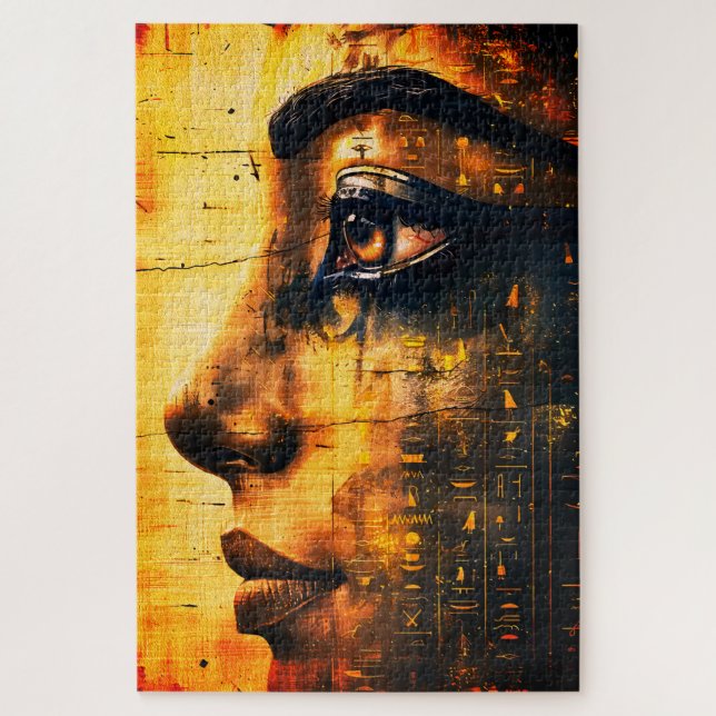 Quebra-cabeça Arte de Parede do Faraó Egípcio Dourado – História (Vertical)