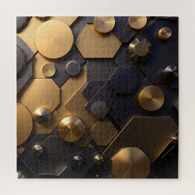 Quebra-cabeça Arte de Parede Metálica Geométrica de Abstrato - D (Vertical)