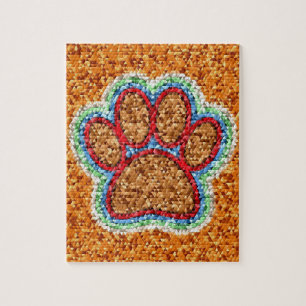 Quebra-cabeça Arte de Pata de Cães com Poli Baixa