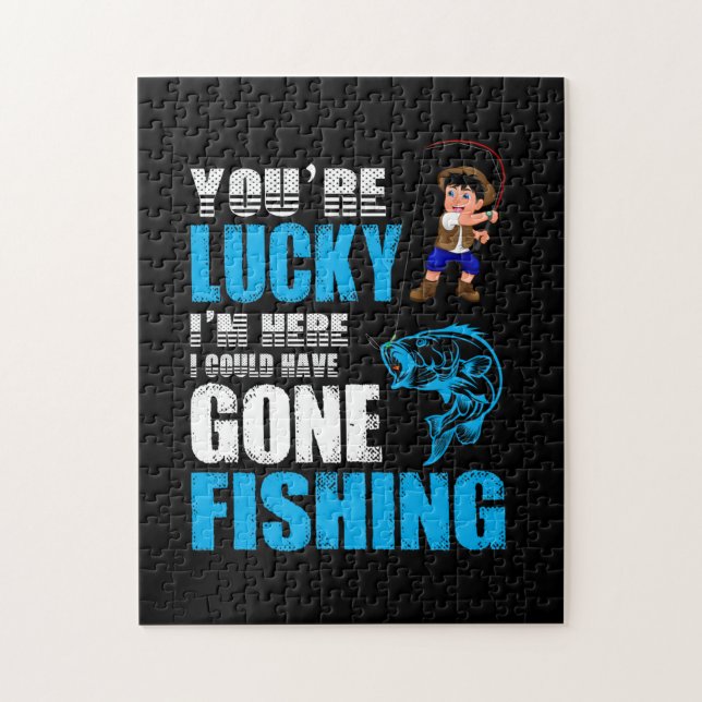 Quebra-cabeça Arte De Pesca Eu Poderia Ter Ido Pescar (Vertical)