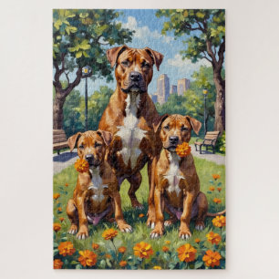 Quebra-cabeça Arte de Pitbull no Parque Marigold