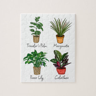 Quebra-cabeça Arte De Plantas De Casa Desenhadas À Mão