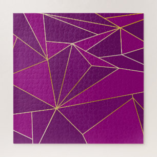 Quebra-cabeça Arte de Polígono Roxo: Fundo Geométrico de Linha D