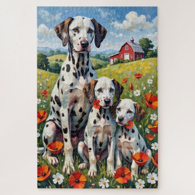 Quebra-cabeça Arte de Prado de Papoula Dálmata (Vertical)