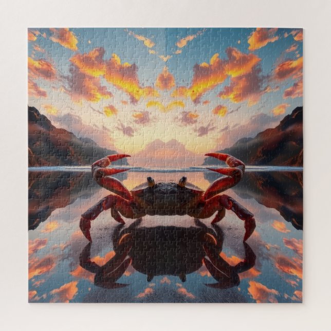 Quebra-cabeça arte de reflexão de caranguejo (Vertical)