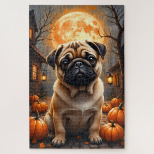 Quebra-cabeça Arte de retrato de Halloween da Vila Assombrada Pu