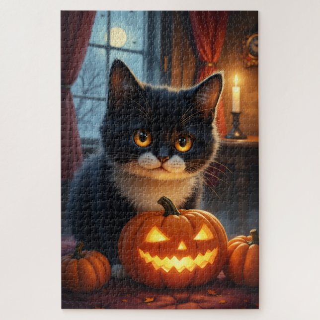 Quebra-cabeça Arte de retrato de Halloween gótico Exotic Shortha (Vertical)
