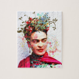 Quebra-cabeça Arte de retrato floral em vibrante estilo folclóri