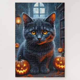 Quebra-cabeça Arte de retrato gótico de Halloween do British Sho
