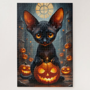 Quebra-cabeça Arte de retrato gótico de Halloween do Oriental Sh