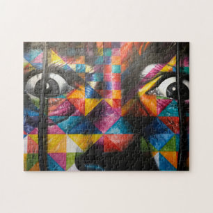 Quebra-cabeça Arte de rosto multicolor