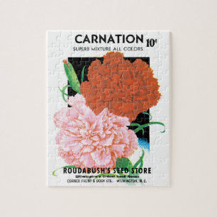 Quebra-cabeça Arte de rótulo de pacote de sementes vintage, flor