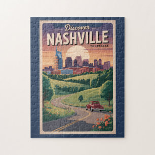 Quebra-cabeça Arte de viagem pela estrada sul de Nashville Tenne