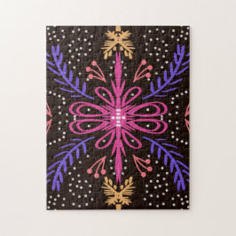 Quebra-cabeça Arte Desenhada à Mão Pysanky Colorida Rosa Roxa Pr