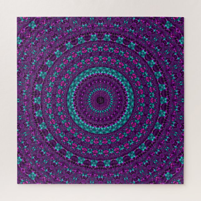 Quebra-cabeça Arte Digital Colorido e Espelhante de Mandala em T (Vertical)