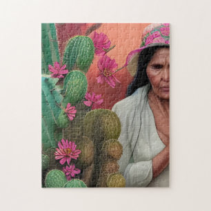 Quebra-cabeça Arte Digital Floral Surrealista Vovó