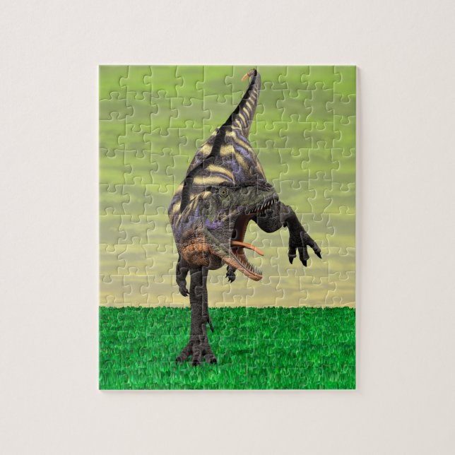 Quebra-cabeça Arte Divertida de Aucasaurus Rugindo Dinossauro Pr (Vertical)