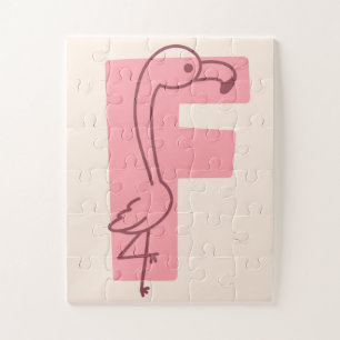 Quebra-cabeça Arte do Alfabeto Flamingo Letra "F"