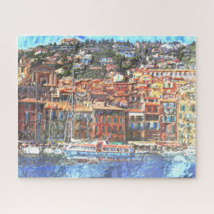 Quebra-cabeça Arte do Aqurelle Costeiro da Riviera, Colorido