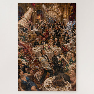 Quebra-cabeça Arte do Banquete Caótico Desastre de Jantar