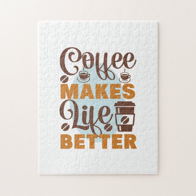 Quebra-cabeça Arte do Café Torna a Vida Melhor (Vertical)