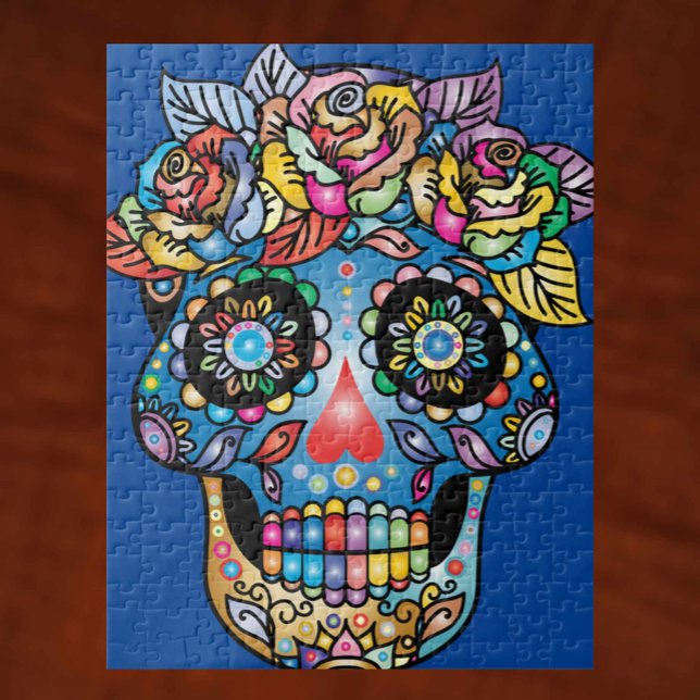Quebra-cabeça Arte do Crânio do Açúcar, Dia dos Mortos (Criador carregado)