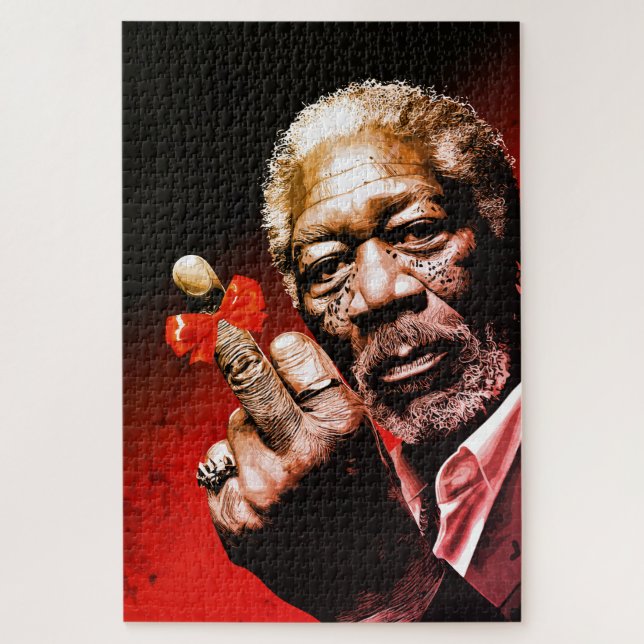Quebra-cabeça Arte do Dedo do Meio com Laço Vermelho (Vertical)