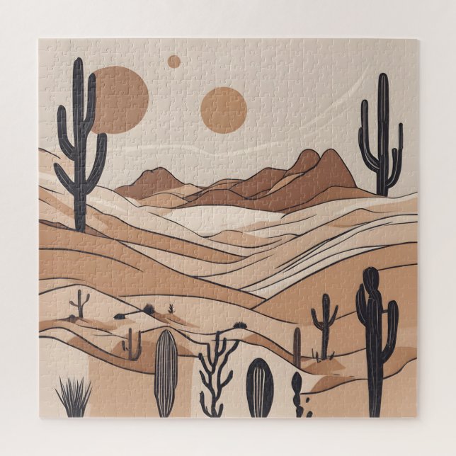 Quebra-cabeça Arte do deserto minimalista (Vertical)