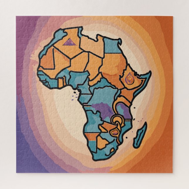 Quebra-cabeça Arte do mapa africano (Vertical)
