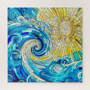 Quebra-cabeça Arte do mosaico da Onda do Oceano