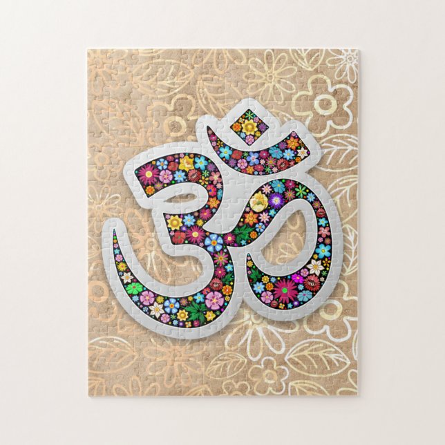 Quebra-cabeça Arte do Símbolo Floral Namaste (Vertical)