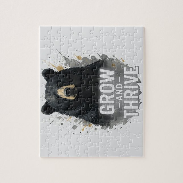 Quebra-cabeça Arte do Urso Negro Majestoso (Vertical)
