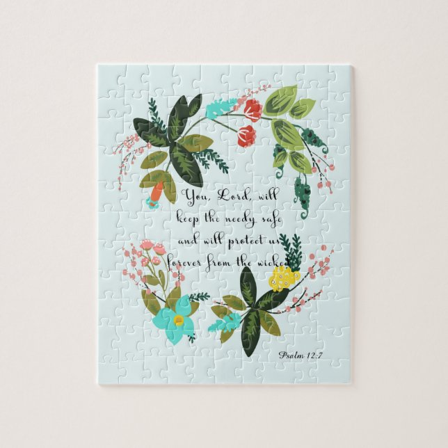 Quebra-cabeça Arte do verso da bíblia - 12:7 do salmo (Vertical)