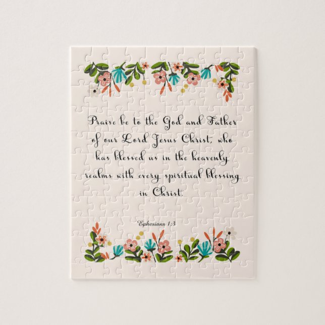 Quebra-cabeça Arte do verso da bíblia - 1:3 de Ephesians (Vertical)