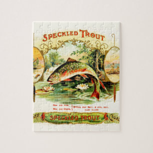 Quebra-cabeça Arte do vintage da truta salpicada