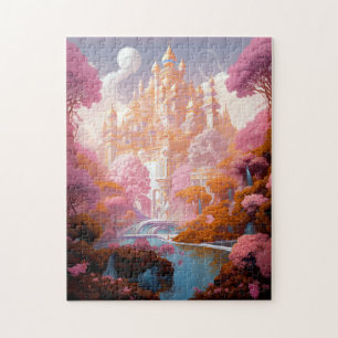 Quebra-cabeça Arte Dourada Fantasia Branca de Castela Rosa