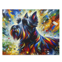 Arte em Acrílico do Terrier Escocês: Scottie Preto