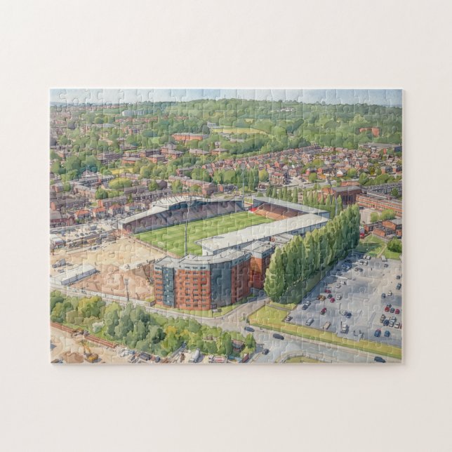 Quebra-cabeça Arte em Aquarela do Campo de Corrida de Wrexham (Horizontal)