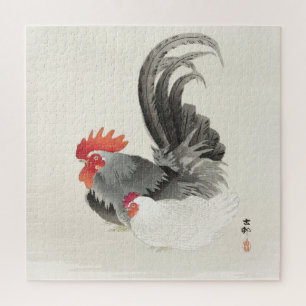 Quebra-cabeça Arte em japonês e galinha com imagem difícil