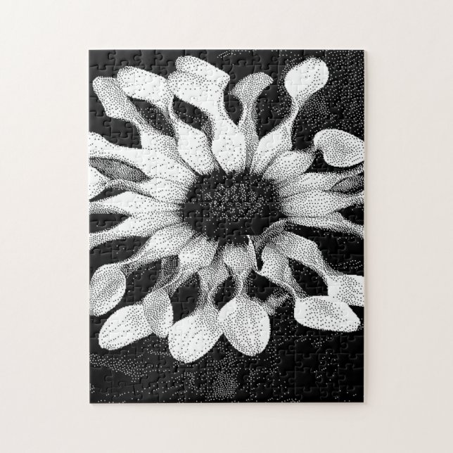 Quebra-cabeça arte em pixéis preto e branco (Vertical)